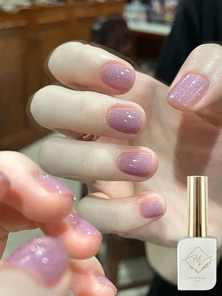 2024新款网红细闪粉色凝胶指甲油超亮百搭流行适合美甲沙龙美甲DIY女士日常或节日美甲 - 粉色 - 查看 1