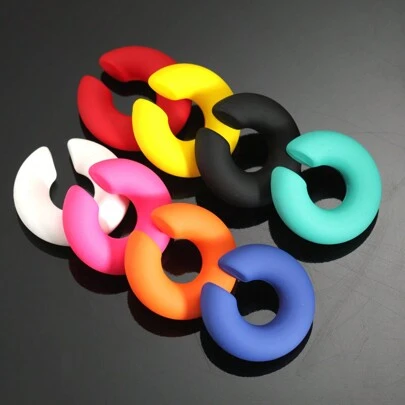 8pcs/Set New Multicolor C-Shaped Clip-On Earrings For Women, Punk Style Non-Pierced Ear Clips