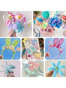 100±10支彩色塞紙棒,超密堆疊彩色頭,手工制作材料、教育手工玩具、管道清潔器,可製作各種手工藝品,仿真盆景、仿真動物、家居裝飾、復活節、情人節、母親節禮物,更厚實的加密版 - 100個 - 查看 12