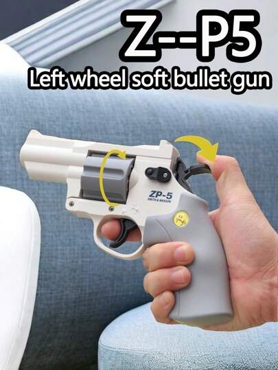 ZP5 Revolver Soft Bullet Gun Toy, 12pcs EVA Soft Bullets, Outdoor Shooting Game, Birthday Gift (Some Accessory Colors Are Randomly Sent, And There May Be Measurement Errors Due To Manual Measurement)