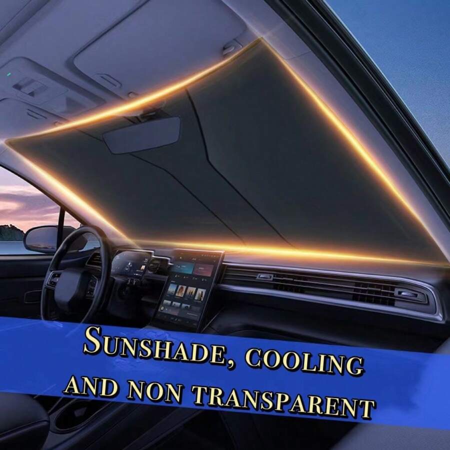 Car Front Windshield Sunshade, Double Layer, Sunblock, Car Window Sun Shade For Heat Insulation