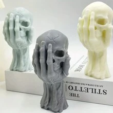 1 件万圣节骷髅硅胶模具，3D 翻糖模具，适用于 DIY 布丁、巧克力、糖果、甜点、软糖、手工皂、香薰蜡烛、石膏、聚合物粘土、冰块、烘焙用具、蛋糕装饰用品、烘焙用品、厨房用品、万圣节装饰、万圣节派对礼品、万圣节派对用品、万圣节、万圣节装饰、万圣节装饰品、万圣节家居、万圣节派对、万圣节派对 - 白色 - 查看 7