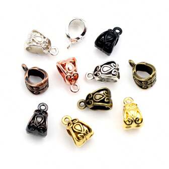 20 piezas Colgantes de abalorios de tubo de 13x8x8mm, cierres para hacer collares, pulseras, accesorios de joyería