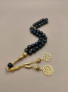 33pcs Men's Arabic Style Glass Prayer Beads/Tasbih/10mm, With Elegant Tassel Accessories, Unisex Design, Suitable For Daily Prayer And Meditation For Both Men And Women - Shape - View 3