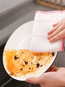 10 件装吸水超细纤维洗碗布、厨房洗碗布、无油吸水去污毛巾、无绒洗碗巾、百洁布和清洁抹布 - 厨房配件和清洁工具