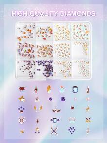 novani Tooth Gem Kit,DIY Tooth Gem Kit Professional, Stylish Sparkling Crystal Tooth Jewelry Sweet Smile Gem - Mauve Purple - View 2