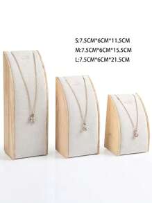 Nuevo soporte de madera para exhibir collares, estante para joyas, soporte curvo para exhibir joyas, empaque de joyas, accesorio de viaje, regreso a la escuela - Multicolor - Ver 13