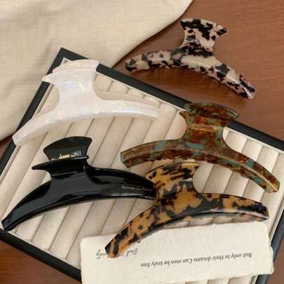 11 厘米大号醋酸纤维一体式新月形复古发爪夹，简单优雅的发型，适合马尾辫或发髻夏季发夹发夹发夹发夹发夹，休闲秋冬发饰，适合女士度假装扮