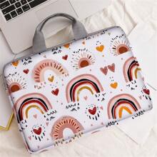 随机图案印花笔记本电脑内胆包，笔记本电脑包，配件，软质笔记本电脑内胆包，软质笔记本电脑保护套，笔记本电脑内胆包，平板电脑皮套，拉链笔记本电脑内胆包，学校/商务办公笔记本电脑/电脑/单肩包，ins/Y147k 款式，便携，男女通用，可爱，防水，轻便，简约，带笔记本电脑隔层，大容量，适合学校、办公室、女性、工作、通勤，多功能 - 彩色 - 查看 11