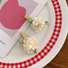 2pcs Handmade Jasmine Flower Hair Clips Side-Swept Bangs & Hair Accessory - Multicolor - View 8