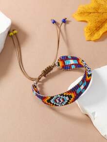 1 Stück handgefertigtes Armband im Boho-Stil mit bunten Perlen, elegantes Accessoire für Damen, ideales Geschenk für Liebe, geeignet für Alltag, Büro und Feste - Handgewebtes Armband - Übersicht 9