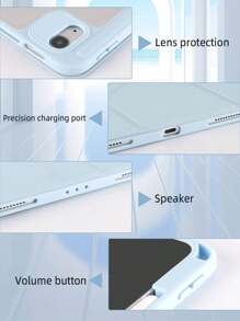 1pc Acrylic Y-Fold Flat Panel Protective Cover, Multi-Angle Kickstand With Pencil Slot, Anti-Scratch & Bending Acrylic Back, Magnetic Auto Sleep/Wake, Minimalist/Casual/Classic, Compatible With IPad Mini 6/Mini 7/9.7/10.2/10.5/Air 4/Air 5/10th/10.9/Pro 11"/Air 11"(M2)/Air 13"(M2)/Pro 11"(M4)/Pro 13"(M4) 2024, 12.9", IPad Air 13"(M3 2025), IPad Air 11"(M3) 2025, IPad (A16) 11" 11th Gen 2025 Models
