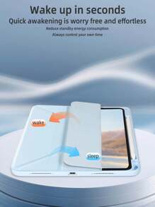 1pc Acrylic Y-Fold Flat Panel Protective Cover, Multi-Angle Kickstand With Pencil Slot, Anti-Scratch & Bending Acrylic Back, Magnetic Auto Sleep/Wake, Minimalist/Casual/Classic, Compatible With IPad Mini 6/Mini 7/9.7/10.2/10.5/Air 4/Air 5/10th/10.9/Pro 11"/Air 11"(M2)/Air 13"(M2)/Pro 11"(M4)/Pro 13"(M4) 2024, 12.9", IPad Air 13"(M3 2025), IPad Air 11"(M3) 2025, IPad (A16) 11" 11th Gen 2025 Models
