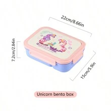 1 件卡通午餐盒，便携式，分隔式，密封，防漏，便携式午餐盒带浸料盒，餐具，学生午餐盒，厨房，圣诞礼物 - 彩色 - 查看 12