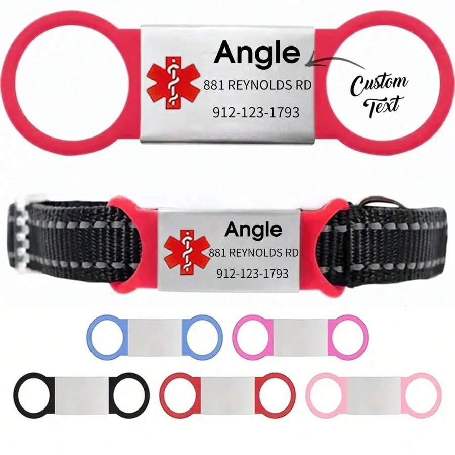 Spersonalizowana medyczna obroża dla psa, wsuwana, emocjonalna zawieszka dla zwierząt domowych, identyfikator - niestandardowy grawerowany identyfikator dla kota - ozdoba obroży dla zwierząt domowych, trwała i stylowa