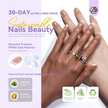 SAVILAND French Gel Nail Kit: Long-Lasting Extra Short Square Press On Nails For Women Thick & Perfect Nude French Gels Tips Chip-Free Sturdy-Fit Solid Nail Glue Gel U V/LED Lamp Nail Supplies - 超短方形法式指甲按壓套件 - 查看 7