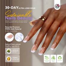 SAVILAND French Gel Nail Kit: Long-Lasting Extra Short Square Press On Nails For Women Thick & Perfect Nude French Gels Tips Chip-Free Sturdy-Fit Solid Nail Glue Gel U V/LED Lamp Nail Supplies - 短方巾+特短方巾+短杏仁 - 查看 7