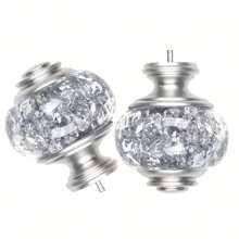 1 Set Asta per tende in resina trasparente di lusso in argento con foglia d'oro, resistente, impermeabile, antiruggine, combinazione metallica smontabile in più fasi, decorazione per casa, bagno, autunno, accessori per il bagno, ritorno a scuola