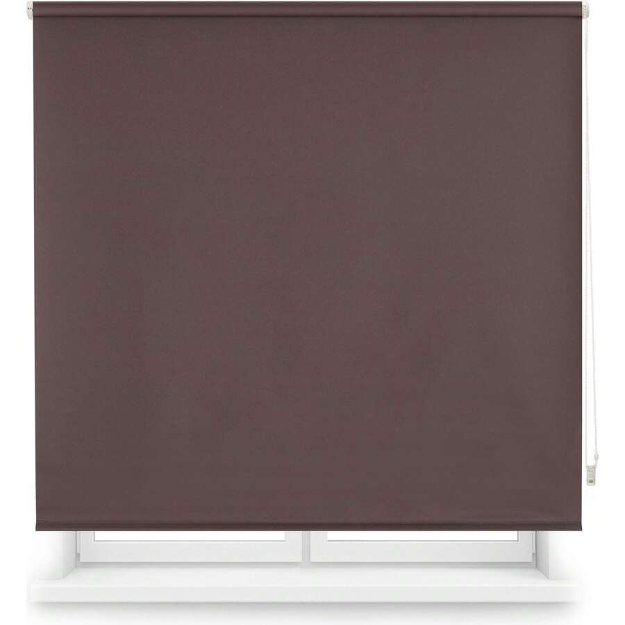 Ecommerc3 Store enrouleur opaque premium de taille 90 x 165 cm - Tissu de store enrouleur opaque de taille 87 x 160 cm - Store enrouleur occultant - Marron fonçé - Voir 1