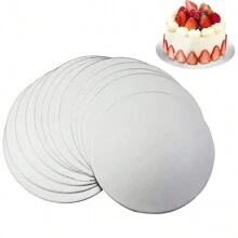 10 piezas de Bases para pastel, bases de plata para repostería, base para pastel resistente a la grasa - Base gruesa para pasteles para suministros de decoración de pasteles de bodas/cumpleaños, Accesorios para platos de pizza/cake - plata - Ver 1