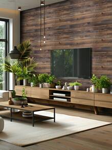 1 rollo de papel tapiz de imitación de grano de madera de color marrón amarillento con estilo retro, adecuado para la decoración del hogar. Gabinetes de cocina, mesas y sillas, fondos de habitación, renovaciones del hogar, suministros impermeables y antifouling para el regreso a la escuela, decoración de Halloween, paneles de pared desmontables, papel tapiz, artículos de decoración de primavera para renovar su hogar, pegatinas de decoración de ramas, regalos de cumpleaños y graduación - Café integral - Ver 6