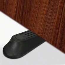 2 paquetes Topes de puerta de goma flexible negros, material de tope de puerta de goma dura, sujeta puertas con superficie inclinada para la parte inferior de la puerta - Multicolor - Ver 4