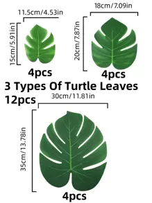 21pcs-Palm-Leaf Artificial Tropical Turtle-Back Bamboo -7 Kinds Of Large Small Green Fake Palm Leaves And Stems Decorate The Wedding Birthday Theme Party For Jungle Hawaii Hawaii Hawaii Banquet Table., Back To School Valentine Day