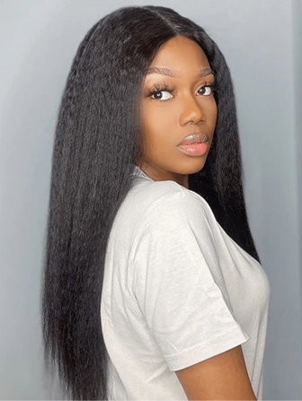 12/18/26 英寸经典 Yaki 合成短直波波头假发，黑色蓬松直发，自然黑色波波头假发，适合日常佩戴，打造自然波波头造型