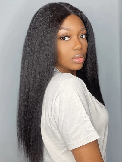 12/18/26 Inch Classic Yaki Synthetic Short Straight Bob Wig, Black Fluffy Straight Hair, Natural Black Bob Wig For Women, Perfect For Everyday Wear And Natural Bob Hairstyle