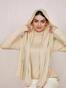 1pc Women's Solid Color Sweat Cloth Modal Jersey Hijab Muslim Headscarf - Multicolor - View 6