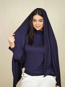 1pc Women's Solid Color Sweat Cloth Modal Jersey Hijab Muslim Headscarf - Multicolor - View 7