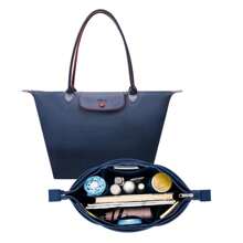 S M L Felt  Insert Bag Organizer Makeup Sling Organizer Travel Inner Purse Tote Shopping Bag Shaper For  Shoulder - Navy Blue - View 3