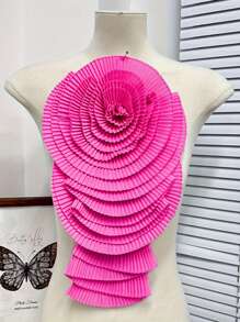 1pc Geplooide Grote Bloem Decoratieve Applique Broche Jurk DIY Handgemaakte Patch Accessoires Bloem Diy Kledingaccessoires