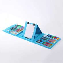 Juego de dibujo de 208 piezas, incluye crayones, plumas de marcador de acuarela, lápices de colores, herramientas de pintura, útiles escolares, vuelta a clases