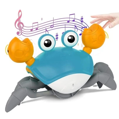 Cangrejo Juguete para Gatear, Juguete para Gatear para niño, Juguetes Interactivos de Música Infantil, Juguetes para Gatear de Cangrejo con Música Interactiva y Luz LED