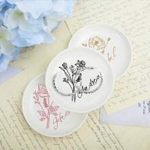 Plat à bague fleur de naissance personnalisé, plat à bijoux personnalisé, cadeau parfait pour demoiselle d'honneur ou meilleure amie, plat à bague de mariage, anniversaire, cadeaux de Noël pour elle