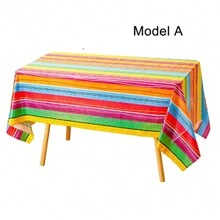 1 Piece Mexican Party Tablecloth Decoration For Taco Party Night Birthday And Mexican Theme Party Supplies, 54 X 108 Inch,Disposable Tablecloths - Multicolor - View 10
