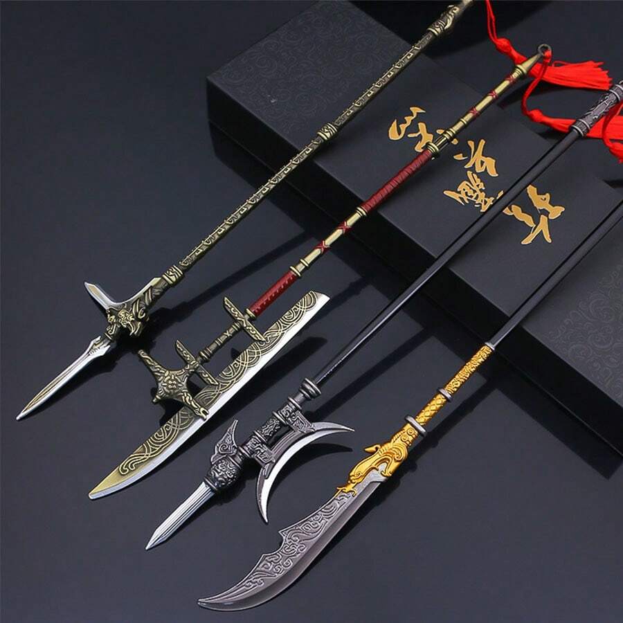 2024 Nuevo artículo, modelo de arma fría de la era de los Tres Reinos del antiguo este de Asia, decoración de modelo de arma metálica grande, regalo de cumpleaños, adorno de festival - Multicolor - Ver 1