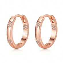 Elegante huggie hoop brincos incrustados zircônia cúbica banhado a ouro 18k jóias delicadas para mulheres meninas presente 1 par