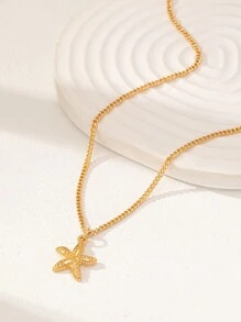 1 Pieza Collar colgante con estrella de mar de estilo de playa de verano delicado para mujeres