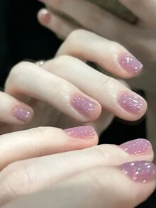 2024新款网红细闪粉色凝胶指甲油超亮百搭流行适合美甲沙龙美甲DIY女士日常或节日美甲 - 粉色 - 查看 2