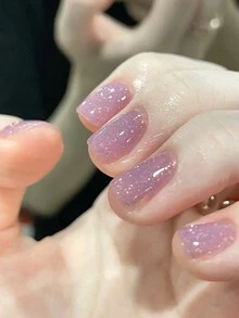 2024新款网红细闪粉色凝胶指甲油超亮百搭流行适合美甲沙龙美甲DIY女士日常或节日美甲 - 粉色 - 查看 6