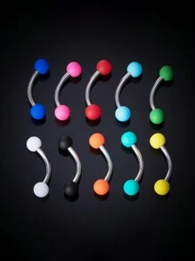 10pcs Acrylic Ball Eyebrow Piercing Curved Barbell Banana Ring Lip Snug Daith Helix Rook Earring Cartilage Tragus Jewelry