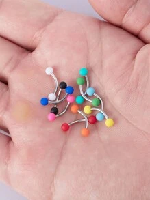 10pcs Acrylic Ball Eyebrow Piercing Curved Barbell Banana Ring Lip Snug Daith Helix Rook Earring Cartilage Tragus Jewelry