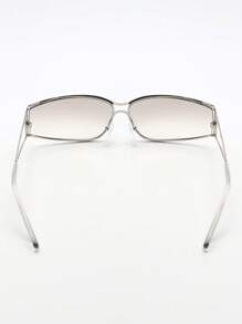 1 件 Y2K 未来主义银色环绕式时尚眼镜，适合返校装 - 水銀色 - 查看 5