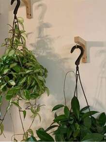 Wooden Wall Hooks Nordic Natural Plant Hangers Hooks Flower Pot Hook Wood Bracket For Lanterns Wind Chimes Home Decoration Fall Home Decor Room Decor - White - View 2