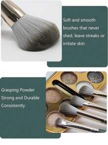 14pcs/Set Professional Makeup Brushes Kit With Green Bristles, Suitable For Foundation, Blush, Eyebrow, Concealer, Liquid Mixer, Etc. Essential For Beginners And Makeup Artists,Brush Set,Makeup Brush Kit,Make Up Brush Set,Make Up Set Complete,Makeup Brush Set,Complete Makeup Kit,Brush Kit,Brushes Makeup Set,Makeup Gift Set - Dark Green - View 4