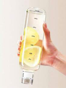 1pc Clear Summer Water Bottle, Large Capacity Outdoor Drinking Cup With Time Scale Reminder, Plastic Cup Suitable For Cold Juice And Beverages In Summer - Multicolor - View 7
