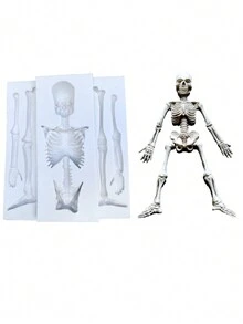 1pc Halloween Ghost Skeleton Shaped Silicone Mold For Fondant Cake, Chocolate Candy Decoration, Festival Party DIY Kitchen Mold Halloween Decor Halloween Party Favors Halloween Party Supplies Halloween Halloween Decor Halloween Decorations Halloween Home Halloween Party Halloween Party
