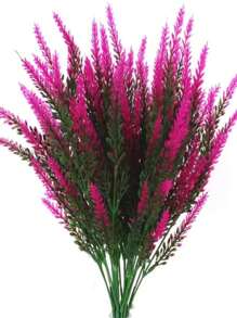 10 件人造植物，抗紫外线假绿植，适用于户外家居装饰，高品质抗氧化波士顿蕨类植物，触感真实，适用于厨房/房间、墙壁装饰室内/室外悬挂花盆、春夏花园庭院装饰、万圣节装饰、假花家居装饰、母亲节装饰、节日装饰、情人节 - 粉紅紫 - 查看 2